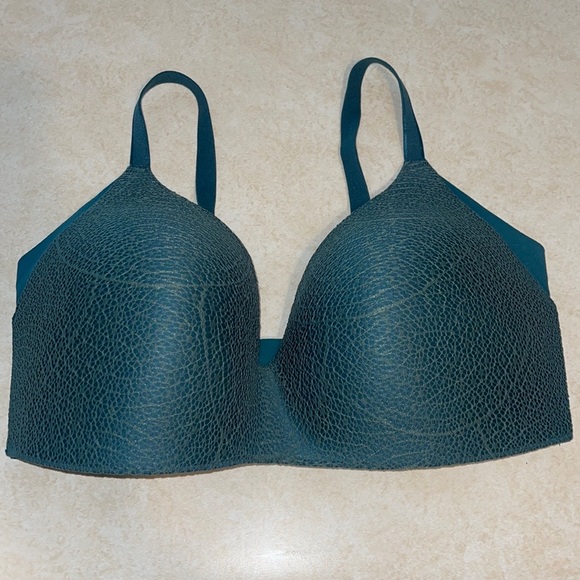 EUC 7+ Knix Wingwoman Lace Contour Bra emerald green - Picture 1 of 8